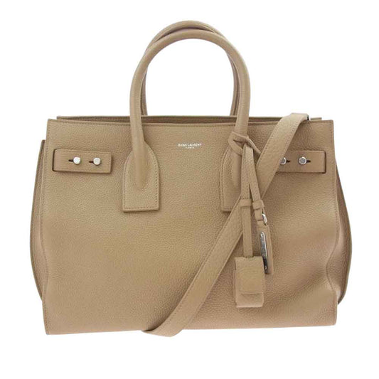 SAINT LAURENT サンローラン 464960 サック ド ジュール スープル バッグ 2WAY ショルダー バッグ ベージュ系【中古】