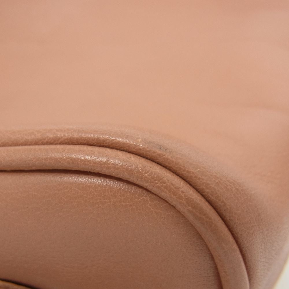 IL BISONTE イルビゾンテ A0581.EP VACCHETTA 半月型 レザー ショルダーバッグ ポシェット ピンク系【極上美品】【中古】