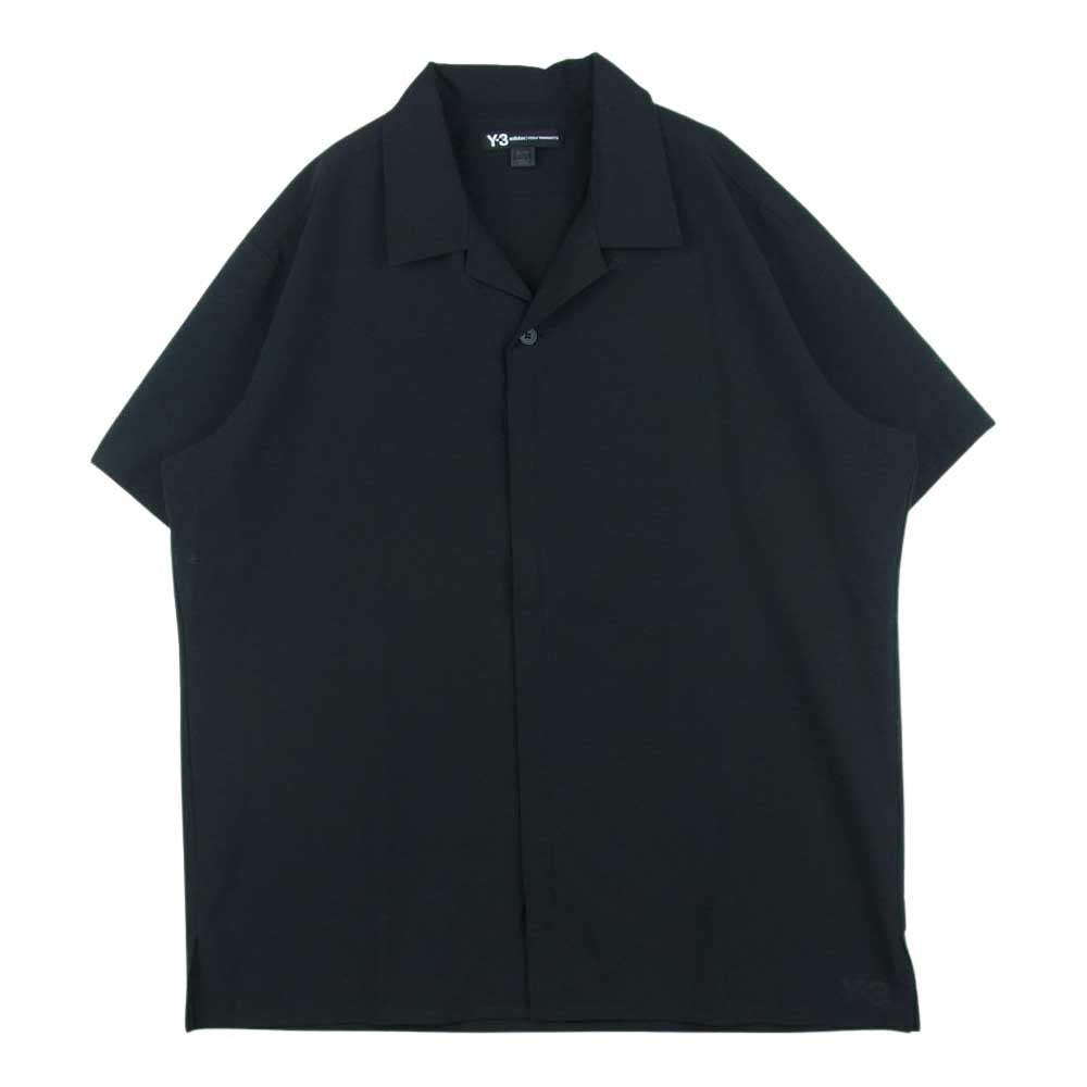 Yohji Yamamoto ヨウジヤマモト Y-3 ワイスリー FN5705 Swim Resort Short-Sleeve Shirt スイム リゾート オープンカラー シップ 半袖 シャツ ブラック系 XL【美品】【中古】