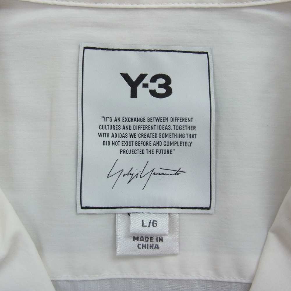 Yohji Yamamoto ヨウジヤマモト Y-3 ワイスリー FS2520 CLASSIC SHORT SLEEVE SHIRT クラシック ショートスリーブ 比翼 ジップカラー 半袖 シャツ ホワイト ホワイト系 L【中古】