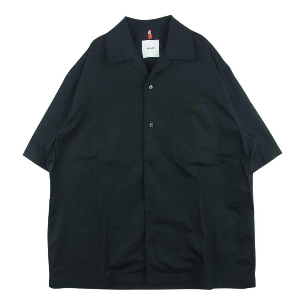 オーエーエムシー 国内正規品 3520700038 Kurt Black Shirt ロゴパッチ キャンプカラー 半袖 シャツ ブラック系 XL【美品】【中古】