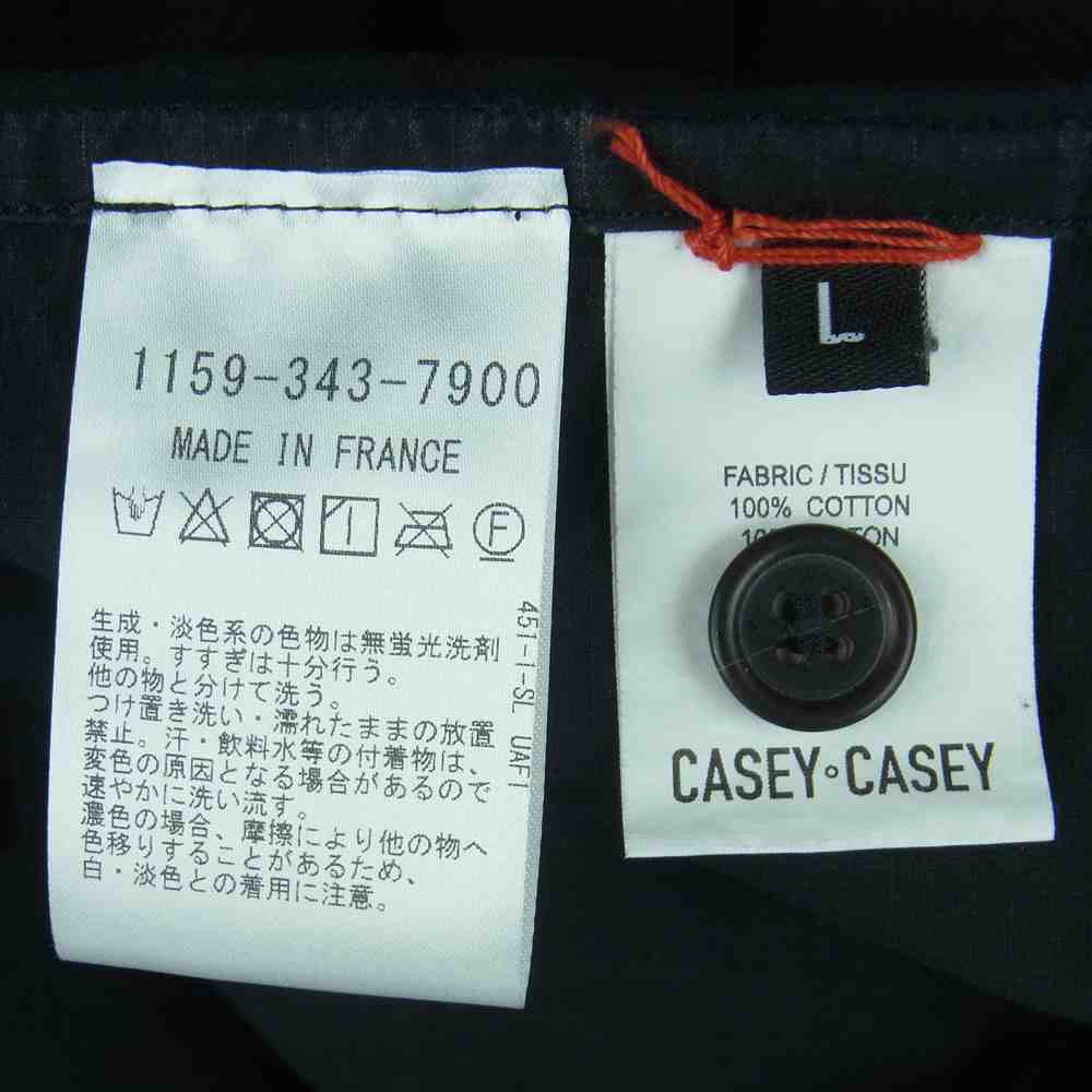 ケイシーケイシー 21SS 1159-343-7900 SP OPEN SHIRT リップストップ オープンカラー 半袖 シャツ ブラック系 L【中古】