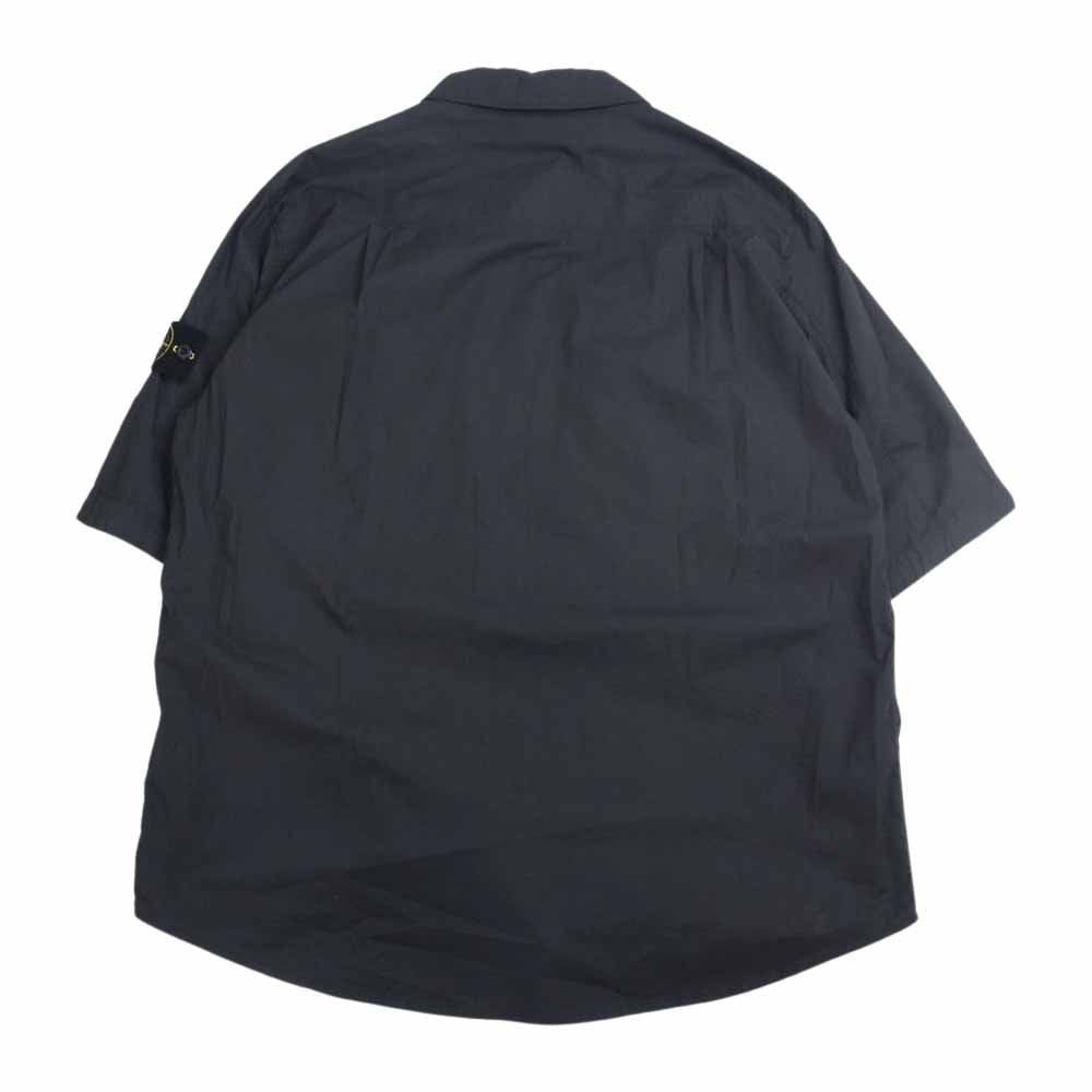 STONE ISLAND ストーンアイランド 国内正規品 761511003 Garment Dyed Tela Paracadute Shirt ガーメントダイ 半袖 シャツ グレー系 XL【中古】