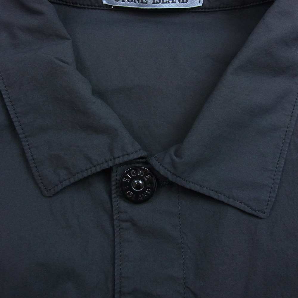 STONE ISLAND ストーンアイランド 国内正規品 761511003 Garment Dyed Tela Paracadute Shirt ガーメントダイ 半袖 シャツ グレー系 XL【中古】