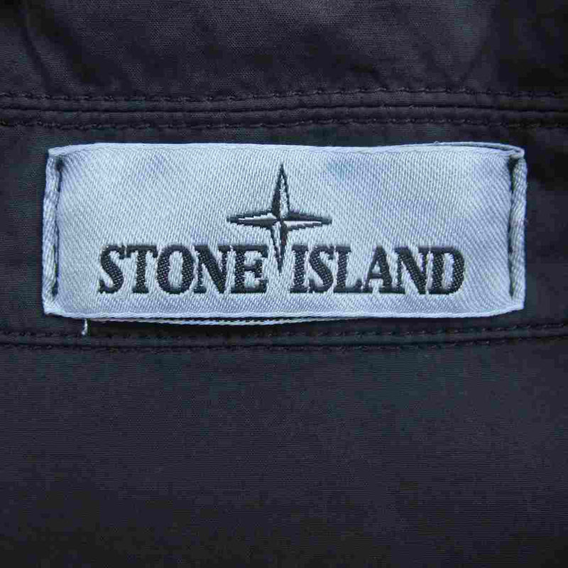 STONE ISLAND ストーンアイランド 国内正規品 761511003 Garment Dyed Tela Paracadute Shirt ガーメントダイ 半袖 シャツ グレー系 XL【中古】