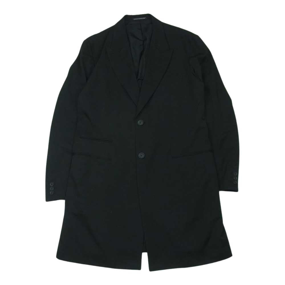 Yohji Yamamoto POUR HOMME ヨウジヤマモトプールオム 20SS HN-J34-100 N-ピークファスナーJKT ピークドラペル ウールギャバ ロング テーラード ジャケット ブラック系 4【美品】【中古】