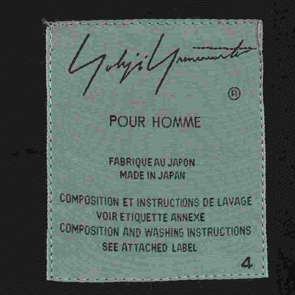 Yohji Yamamoto POUR HOMME ヨウジヤマモトプールオム 20SS HN-J34-100 N-ピークファスナーJKT ピークドラペル ウールギャバ ロング テーラード ジャケット ブラック系 4【美品】【中古】