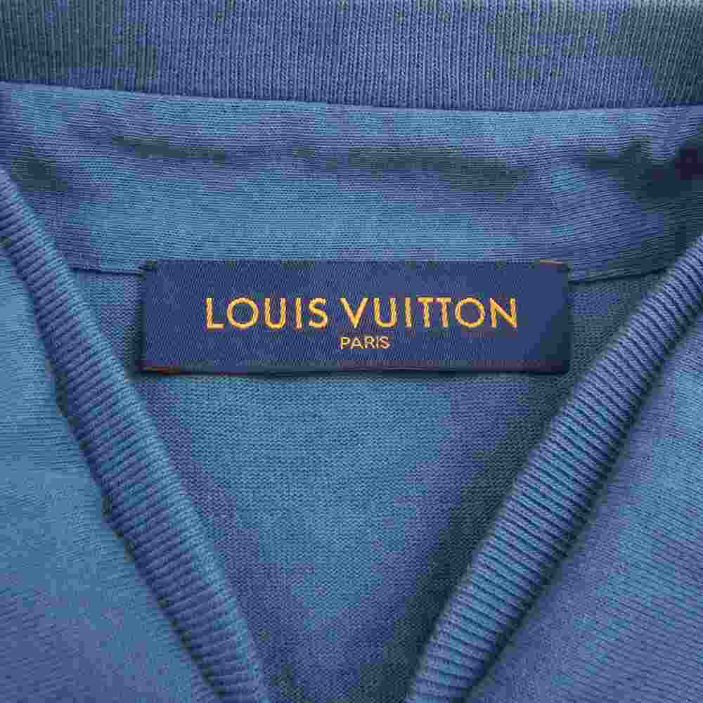 LOUIS VUITTON ルイ・ヴィトン 国内正規品 22SS RM222V NPL HNS01W 1AA4WX カラコラム フロック プリント ジャージー 半袖 シャツ ネイビー系 XL【中古】
