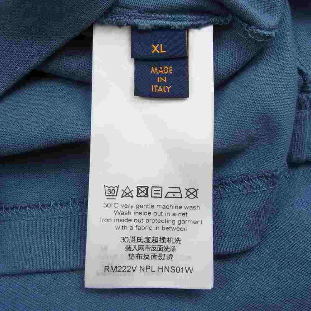 LOUIS VUITTON ルイ・ヴィトン 国内正規品 22SS RM222V NPL HNS01W 1AA4WX カラコラム フロック プリント ジャージー 半袖 シャツ ネイビー系 XL【中古】