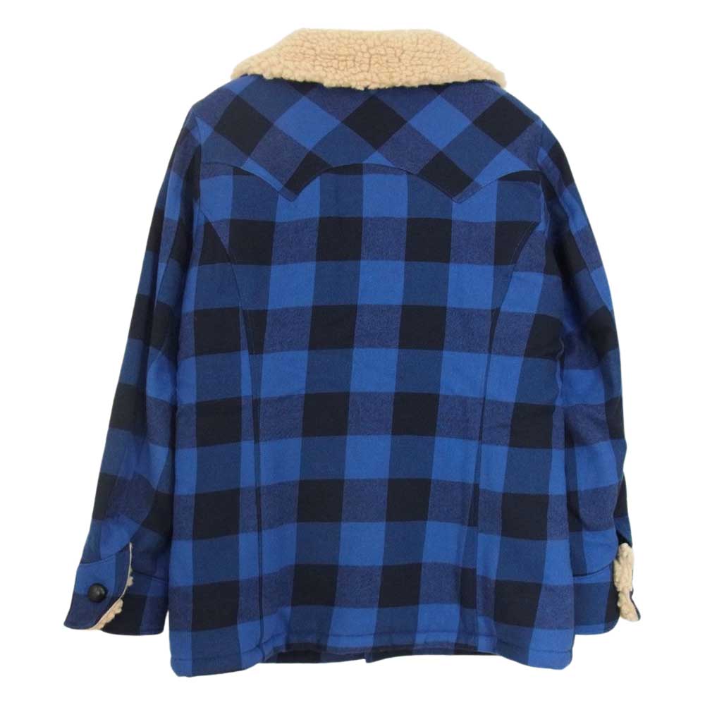 TMT ティーエムティー 19AW TJK-F1909 BUFFALO CHECK BOA RANCH COAT バッファロー チェック ボア ランチコート ジャケット ブルー系 S【新古品】【未使用】【中古】
