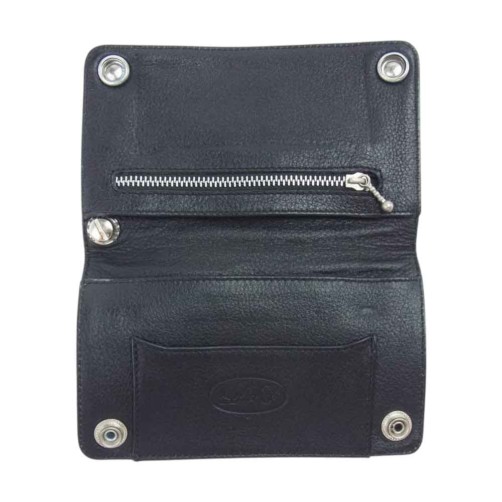 A&G エーアンドジー 初期 フレア パッチ レザー ウォレット ブラック系【中古】