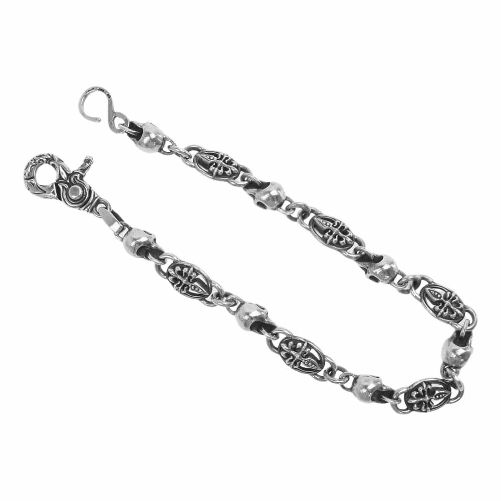 A&G エーアンドジー 1クリップ スカル ウォレット チェーン シルバー系【中古】