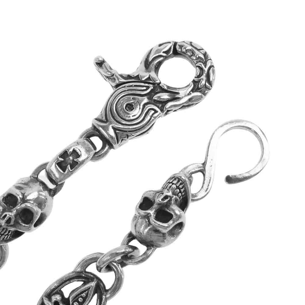 A&G エーアンドジー 1クリップ スカル ウォレット チェーン シルバー系