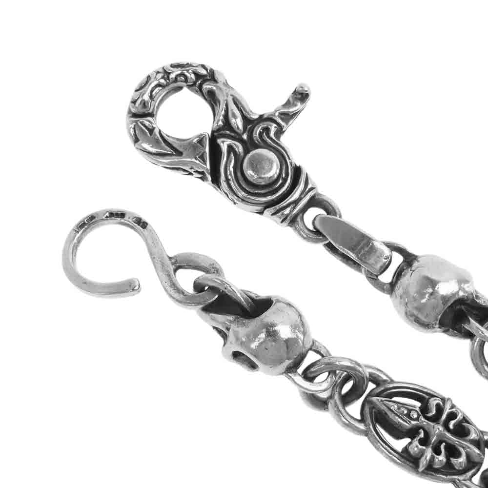A&G ウォレットチェーン　シルバー エーアンドジー A&G エーアンドジー 1クリップ スカル ウォレット チェーン シルバー系