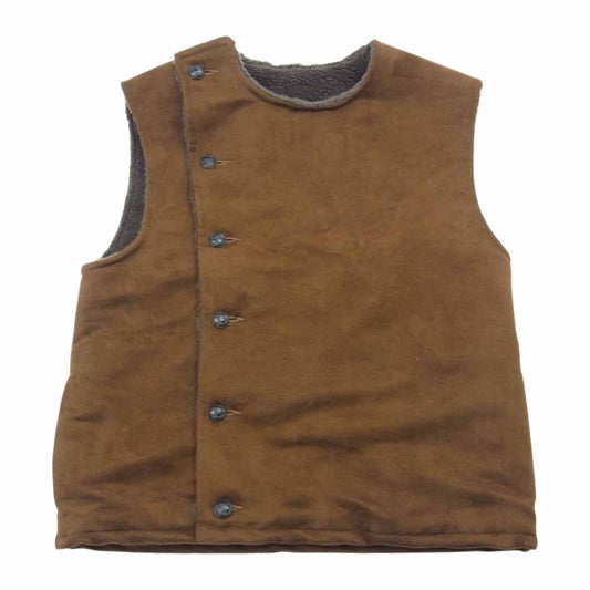 BLACK SIGN ブラックサイン Swindler Suede Boa Vest スウィンドラー スエード ボア ベスト ダークブラウン系【中古】