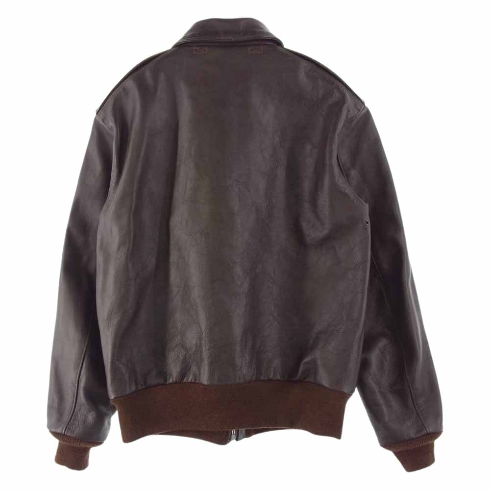 The REAL McCOY'S ザリアルマッコイズ 23380 MJ14101 TYPE A-2 ROUGH WEAR ラフウエア 実名復刻 レザー フライト ジャケット ダークブラウン系 38【中古】