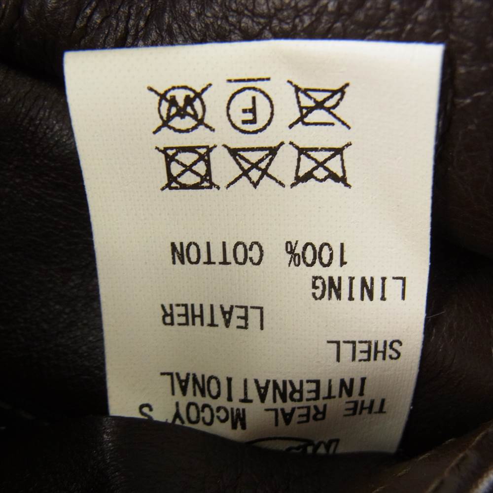 The REAL McCOY'S ザリアルマッコイズ 23380 MJ14101 TYPE A-2 ROUGH WEAR ラフウエア 実名復刻 レザー フライト ジャケット ダークブラウン系 38【中古】
