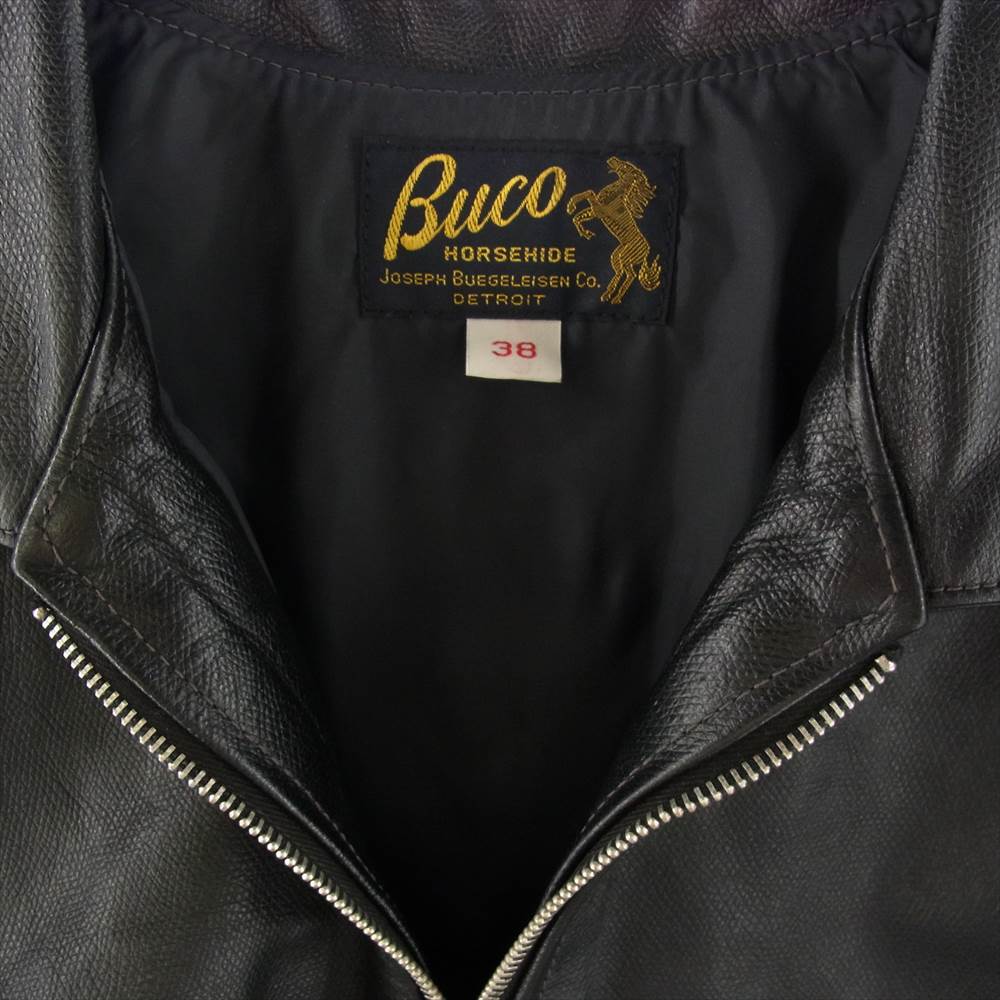 The REAL McCOY'S ザリアルマッコイズ BJ21002 BUCO ブコ STYLE KING スタイルキング ホースハイド シングル ライダース ジャケット ブラック系 38【中古】