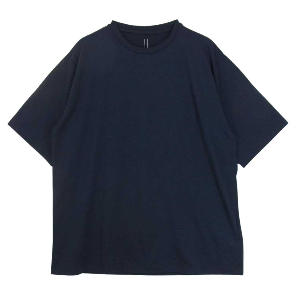 DESCENTE デサント DLMTJA58 MERINO WOOL H/S T?SHIRT メリノウール  ハーフスリーブ 半袖 Tシャツ カットソー ネイビー系 L【中古】
