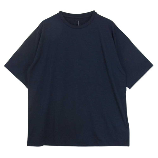 DESCENTE デサント DLMTJA58 MERINO WOOL H/S T?SHIRT メリノウール  ハーフスリーブ 半袖 Tシャツ カットソー ネイビー系 L【中古】