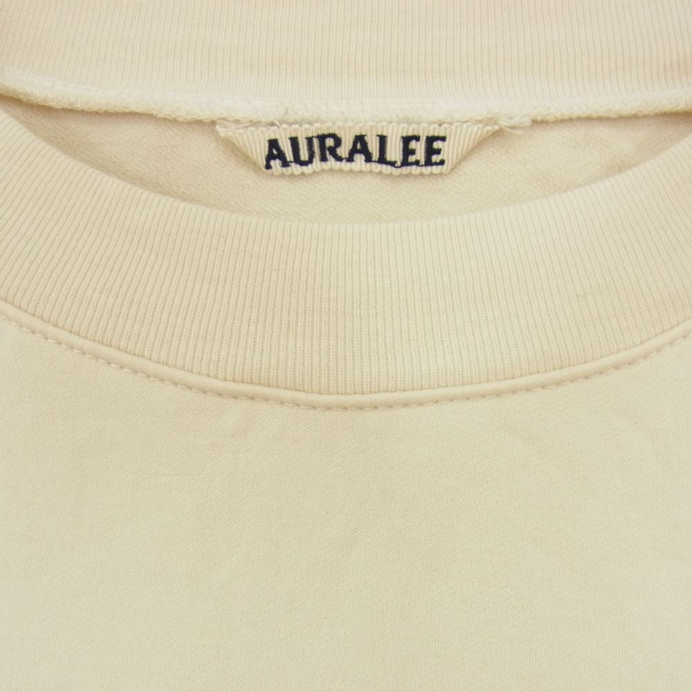 AURALEE オーラリー 22SS A22ST02NU EXCLUSIVE SUPER HIGH GAUGE NAPPED SWEAT TEE スーパー ハイゲージ ナップト スウェット Tシャツ オフホワイト系 4【中古】