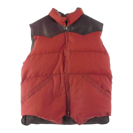 ブラックベアブランド × Crescent DownWorks クレセント ダウンワークス レザー ダウン ベスト ワインレッド系 M【中古】