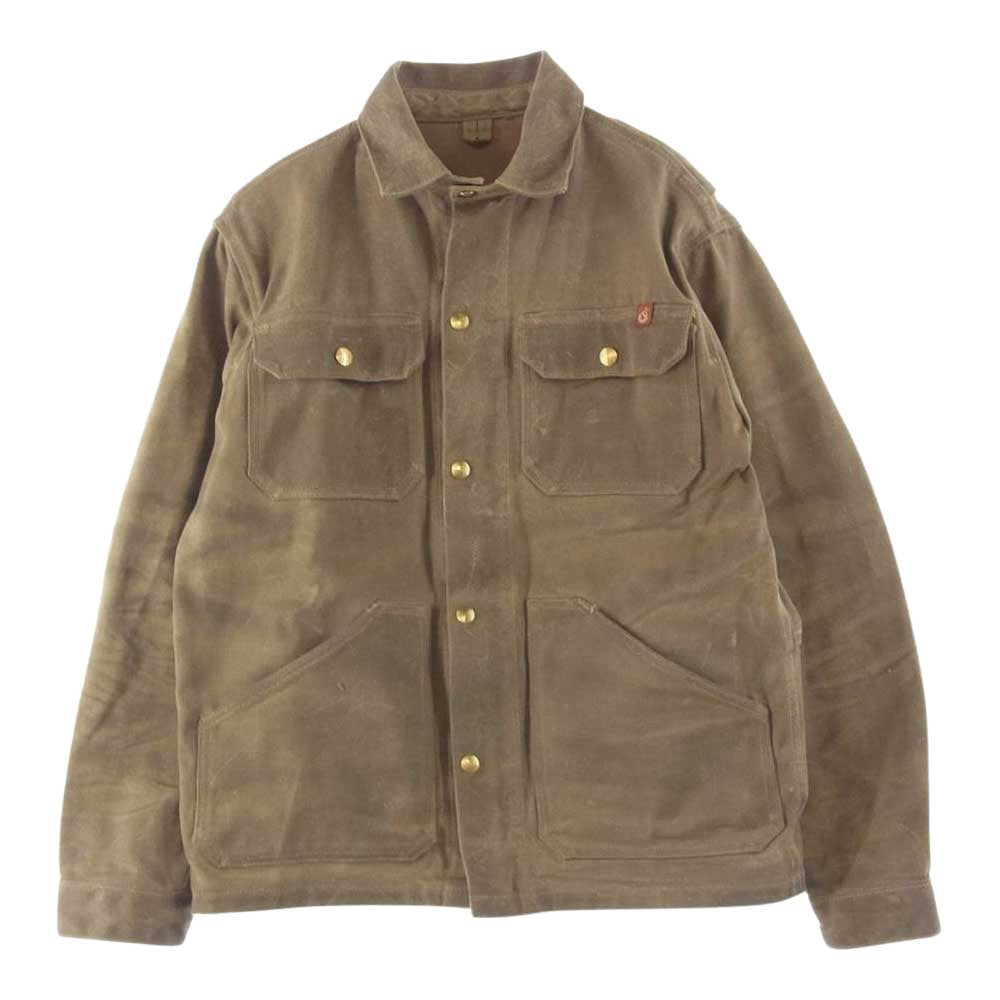 シップジョン Wills Jacket Waxed Canvas ウィルズ ジャケット ワックス キャンバス オイルド コットン ワーク カバーオール オリーブ系【中古】