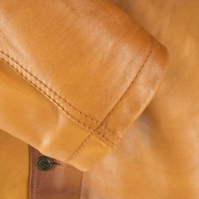 ブラックベアブランド × Y’2leather ワイツーレザー Horsehide N-1 Deck Jacket ホースハイド デッキ ジャケット ライトブラウン系 L【美品】【中古】