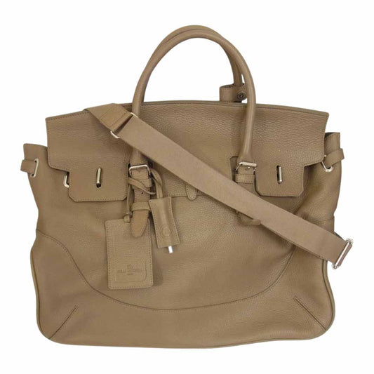 PELLE MORBIDA ペッレモルビダ PMO-MB025 Maiden Voyage メイデンヴォヤージュ 被せ付き 2WAY ショルダー ボストンバッグ Lサイズ ブラウン系【美品】【中古】