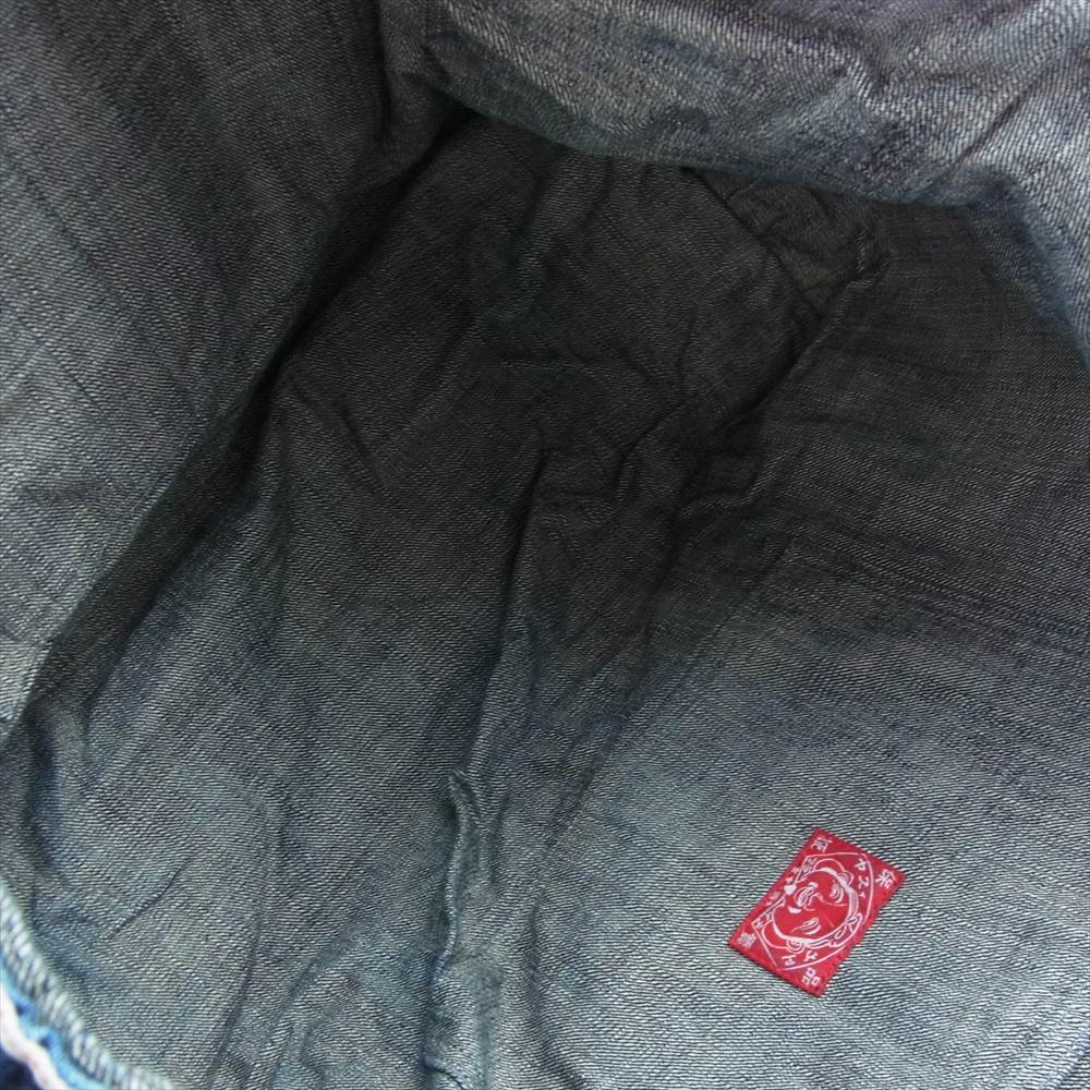 EVISU エヴィス カモメ ペンキ デニム トート バック インディゴブルー系【中古】
