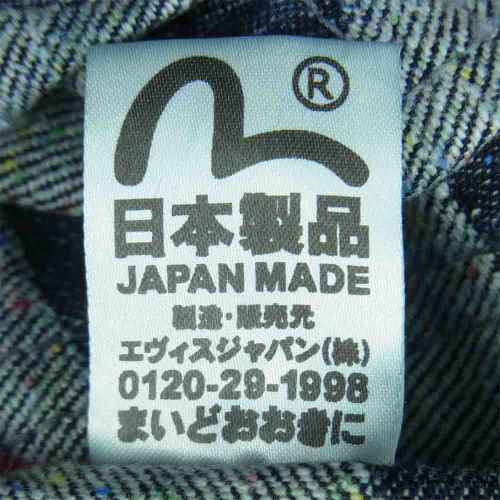 EVISU エヴィス Lot. 1507 カモメ 刺繍 総柄 ネップ 2nd タイプ デニム ジャケット インディゴブルー系 44【中古】