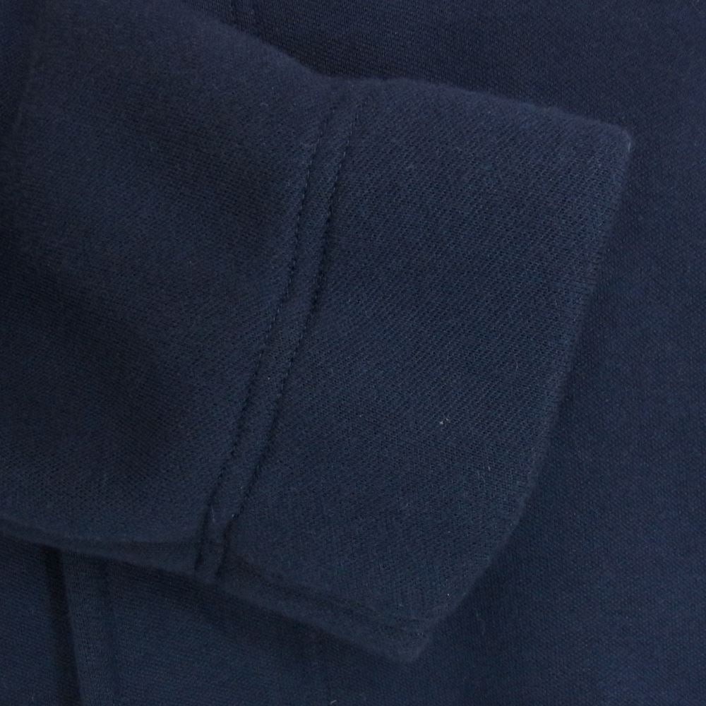 Sacai サカイ 16-01032M 襟コーデュロイ スウェット パーカー フード ボンディング スウェット ステンカラー コート ネイビー系 2【中古】