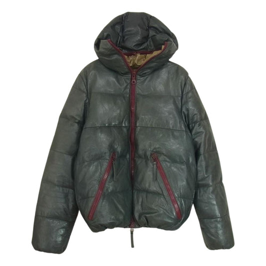 DUVETICA デュベティカ 国内正規品 Dionisio ディニシオ フルジップ レザー ダウン ジャケット グレー系 46【中古】