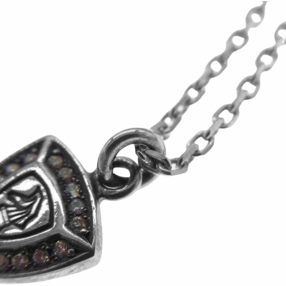 PUERTA DEL SOL プエルタデルソル NE456 チェス ナイト エンブレム チャーム ネックレス w/ ダイヤモンド シルバー系【中古】