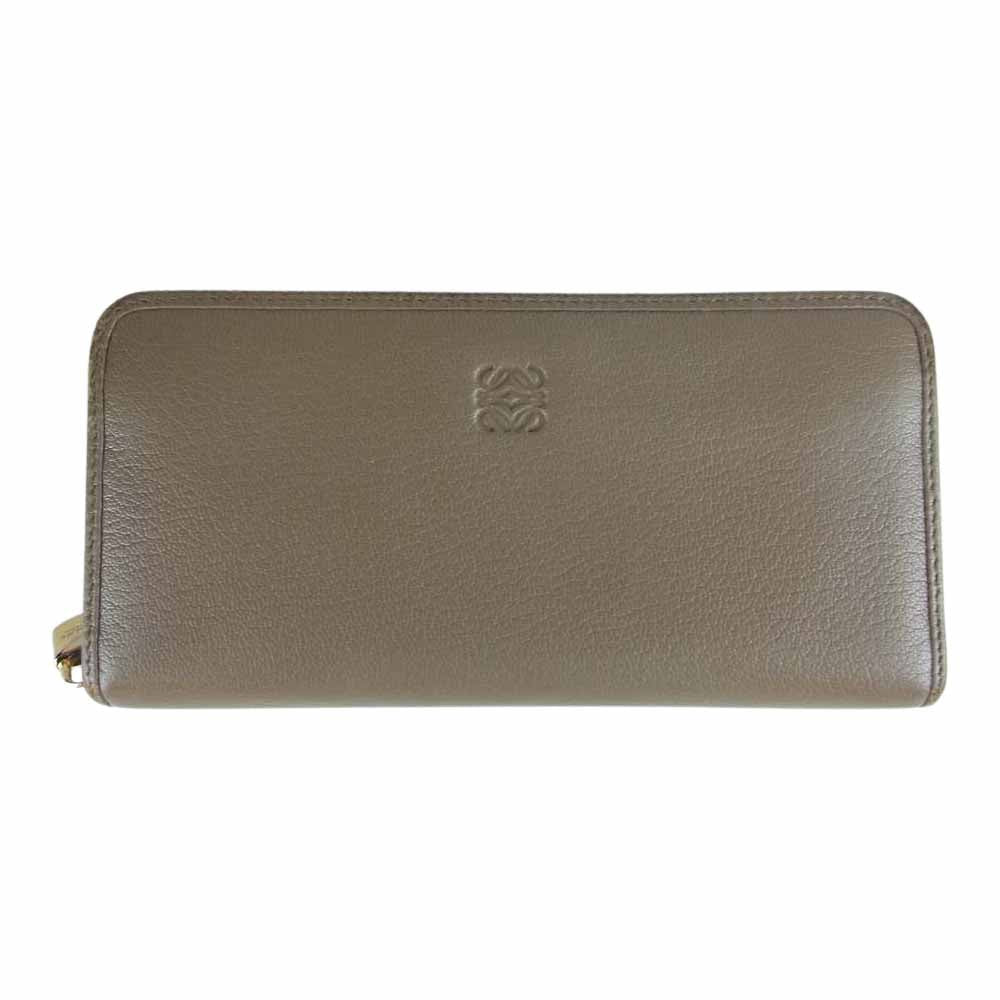 LOEWE ロエベ 81202 アマソナ ラウンドジップ ウォレット グレー系【中古】