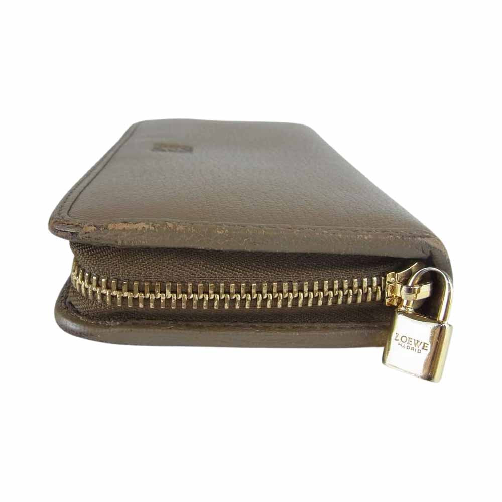 LOEWE ロエベ 81202 アマソナ ラウンドジップ ウォレット グレー系【中古】