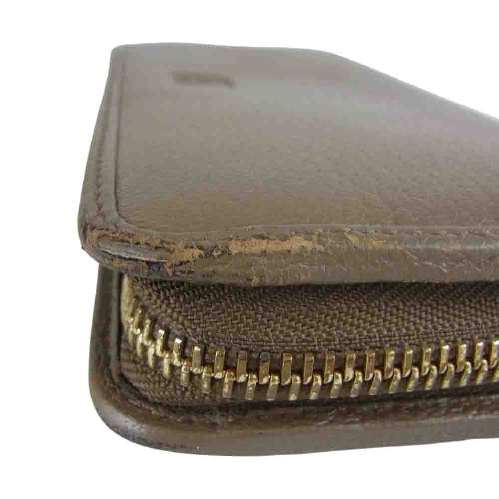 LOEWE ロエベ 81202 アマソナ ラウンドジップ ウォレット グレー系【中古】