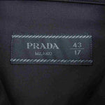 PRADA プラダ UCM608 F62 国内正規品 ワイドスプレッドカラー 長袖 シャツ ブラック ブラック系 43【美品】【中古】