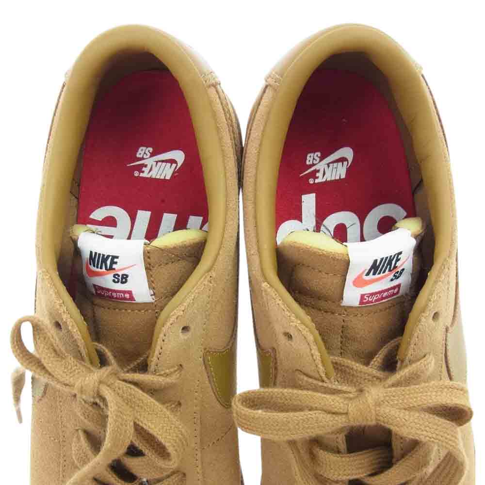Supreme シュプリーム 16AW 716890-229 NIKE SB BLAZER LOW GT QS ナイキ ブレーザー ロー スエード スニーカー ゴールデンベージュ 28cm【美品】【中古】