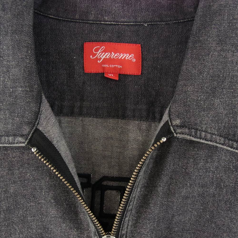 Supreme シュプリーム 16SS Denim Zip Shirt バックロゴ デニム ジップ シャツ グレー系 XL【中古】