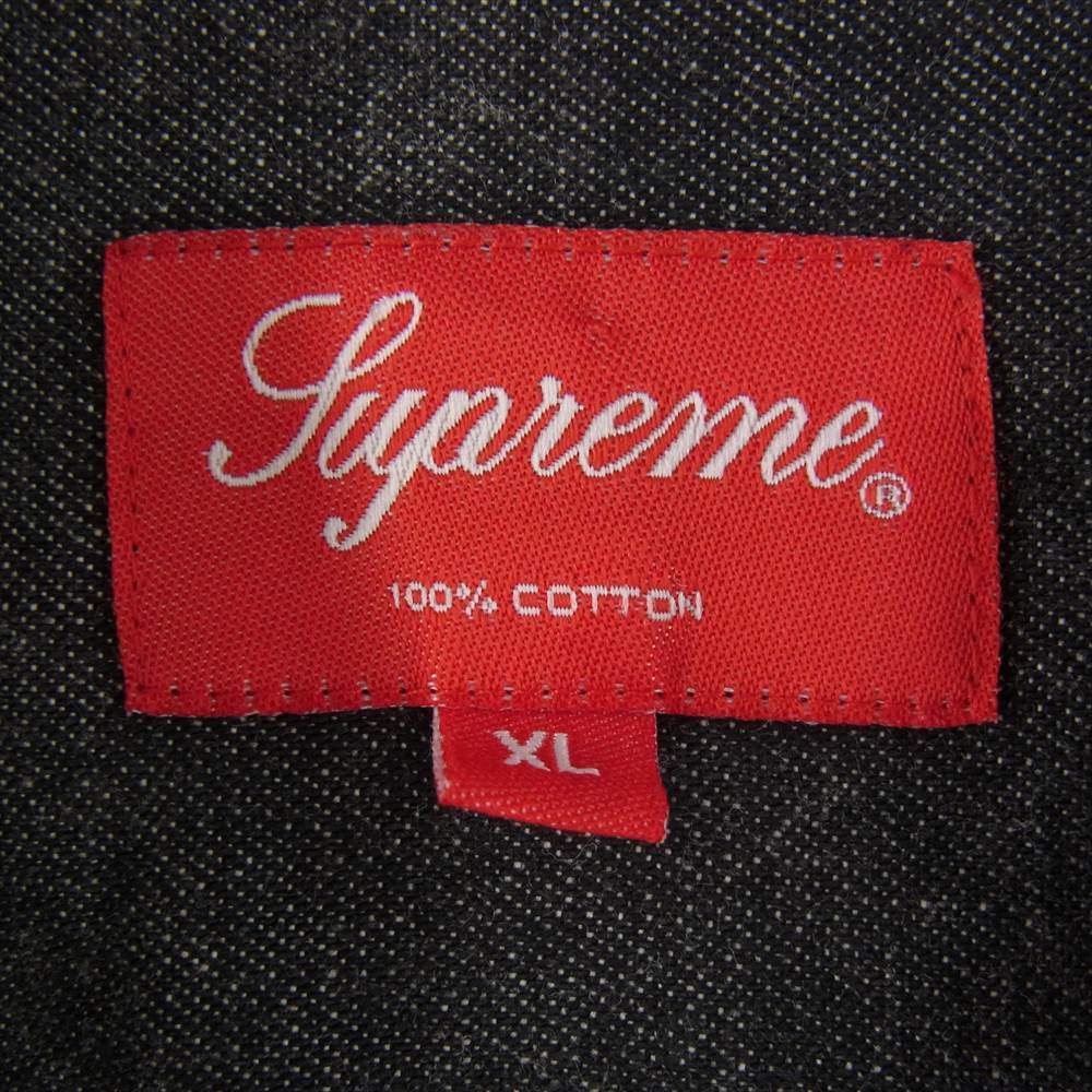 Supreme シュプリーム 16SS Denim Zip Shirt バックロゴ デニム ジップ シャツ グレー系 XL【中古】