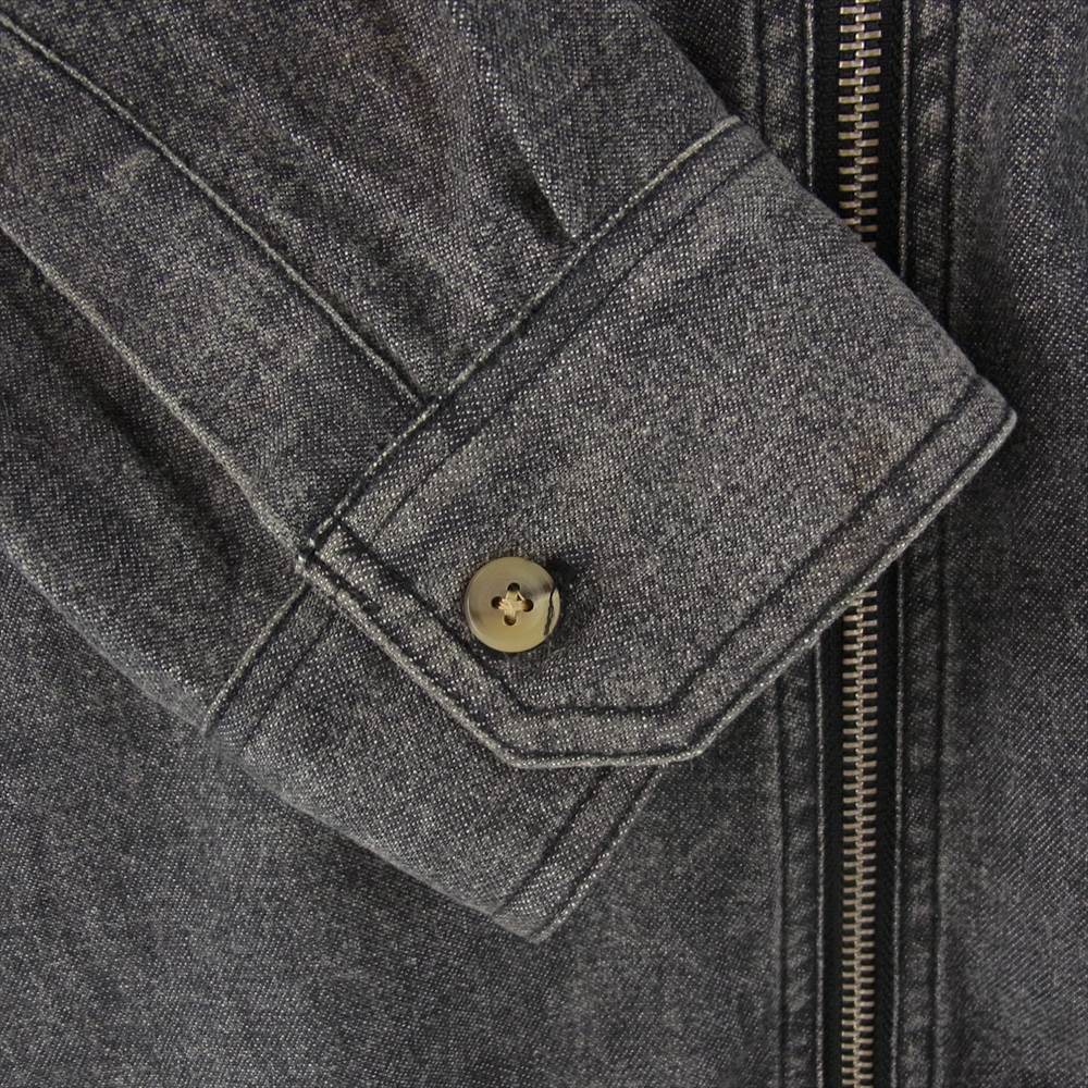 Supreme シュプリーム 16SS Denim Zip Shirt バックロゴ デニム ジップ シャツ グレー系 XL【中古】