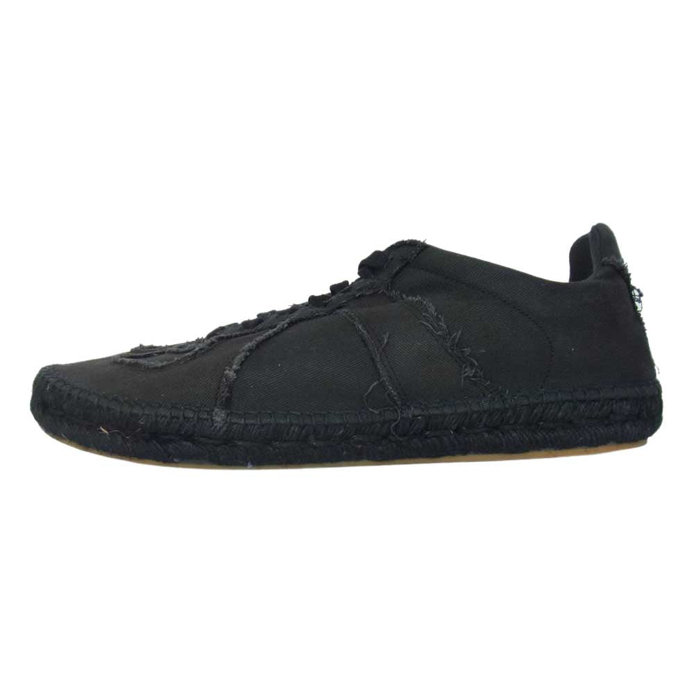 MAISON MARGIELA メゾンマルジェラ 22SS S57WS0445 P4766 Replica espadrilles レプリカ エスパドリーユ ジャーマントレーナー ローカットスニーカー ブラック系 44【美品】【中古】