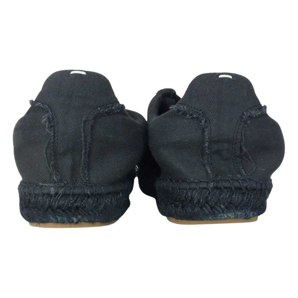 MAISON MARGIELA メゾンマルジェラ 22SS S57WS0445 P4766 Replica espadrilles レプリカ エスパドリーユ ジャーマントレーナー ローカットスニーカー ブラック系 44【美品】【中古】