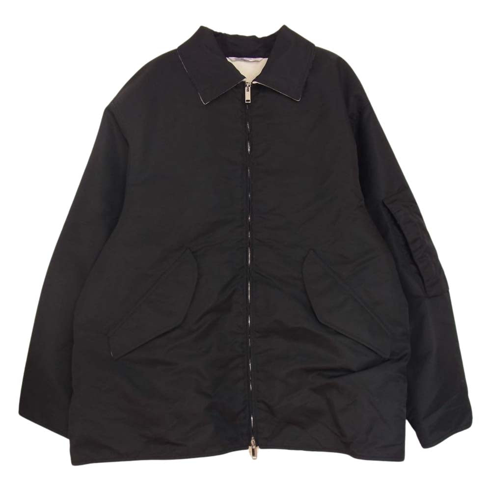 VALENTINO ヴァレンティノ WV0CJG857U9 国内正規品 ウールライニング ナイロン ジップ ブルゾン ブラック系 48【中古】