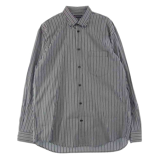 BALENCIAGA バレンシアガ 18SS 556878 TDM12 国内正規品  Poplin shirt バックロゴ ポプリン シャツ ブラック系 ホワイト系 38【美品】【中古】