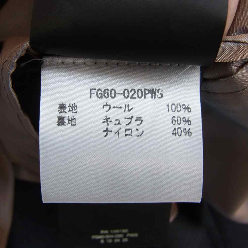 FEAR OF GOD フィアオブゴッド FG60-020PWS THE EVERYDAY SPORTS COAT エブリデイ スポーツ ノーカラー 1B ウール コート チャコール系 48【美品】【中古】
