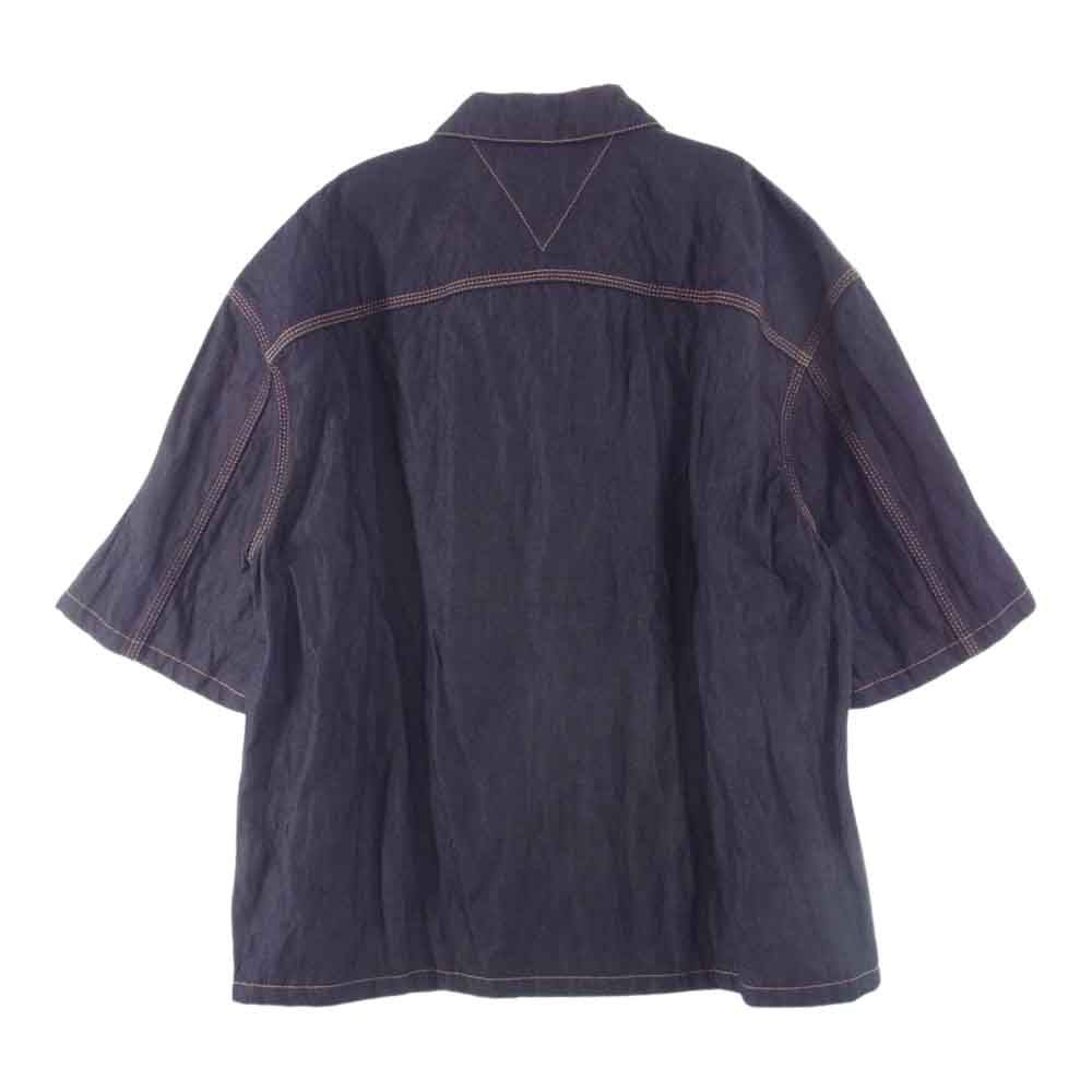 BOTTEGAVENETA ボッテガヴェネタ 700956 V1VA0 国内正規品 Denim Twill Metal Button Shirt デニム ツイル メタルボタン シャツ インディゴブルー系 44【美品】【中古】