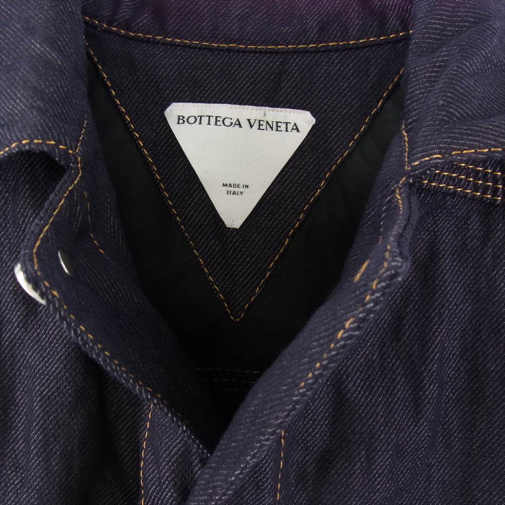 BOTTEGAVENETA ボッテガヴェネタ 700956 V1VA0 国内正規品 Denim Twill Metal Button Shirt デニム ツイル メタルボタン シャツ インディゴブルー系 44【美品】【中古】