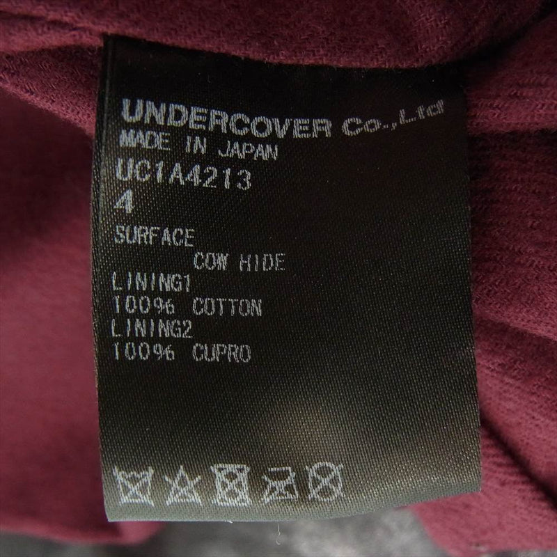 UNDERCOVER アンダーカバー UC1A4213 Leather Riders Jacket カウハイド 牛革 レザー ダブル ライダース ジャケット ブラック系 4【美品】【中古】